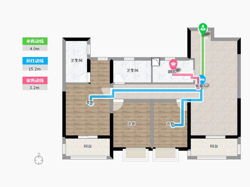 江苏省-无锡市-世茂璀璨蠡湖湾-102.40-户型库-动静线