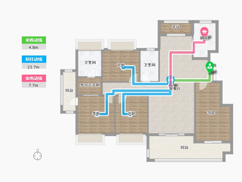 江苏省-南通市-沪润金域蓝湾-139.26-户型库-动静线