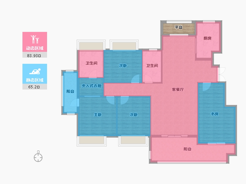 江苏省-南通市-沪润金域蓝湾-139.26-户型库-动静分区