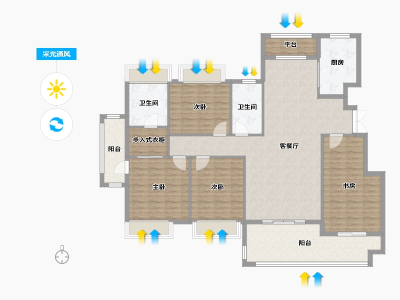 江苏省-南通市-沪润金域蓝湾-139.26-户型库-采光通风