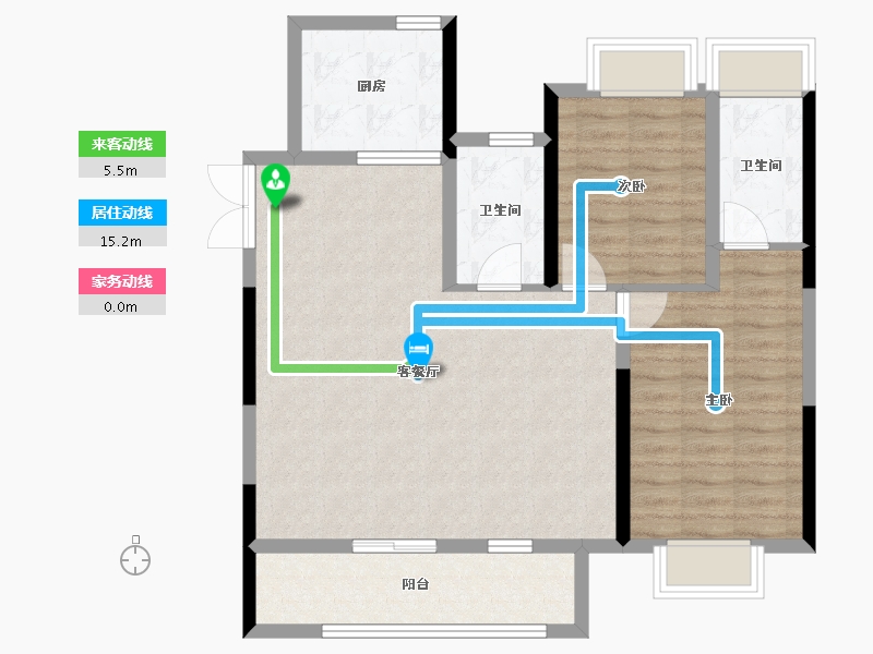 安徽省-淮南市-拓基广场-88.00-户型库-动静线