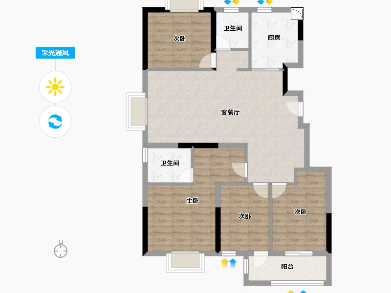 江苏省-无锡市-栖霞天樾府-97.60-户型库-采光通风