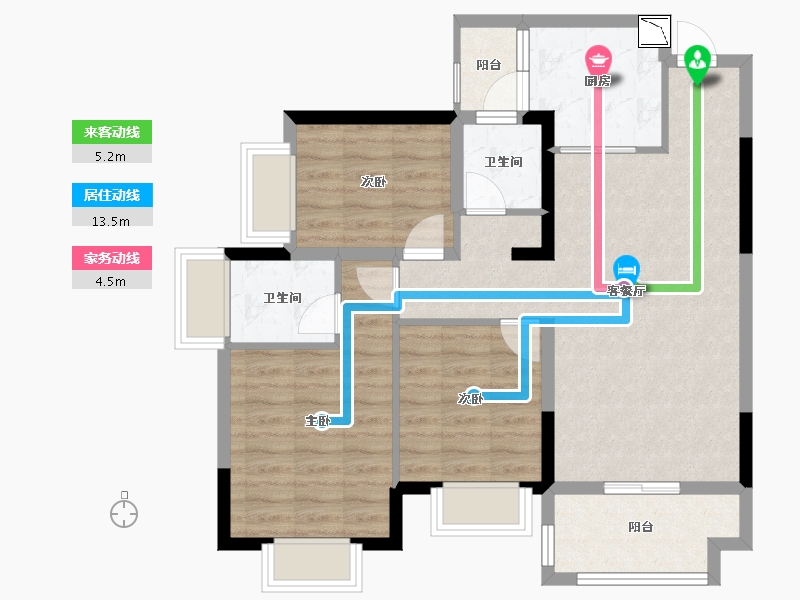 四川省-绵阳市-长虹橡树郡-81.20-户型库-动静线