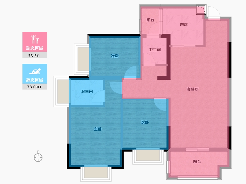 四川省-绵阳市-长虹橡树郡-81.20-户型库-动静分区