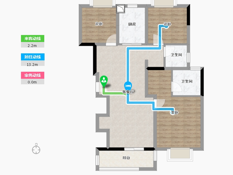 江苏省-无锡市-栖霞天樾府-84.80-户型库-动静线