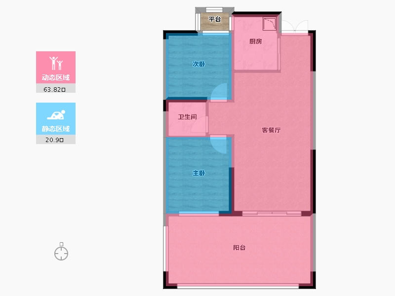 河南省-郑州市-东方宇亿万林府-77.37-户型库-动静分区