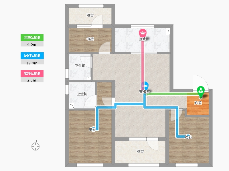 辽宁省-沈阳市-融创西城宸阅-77.19-户型库-动静线