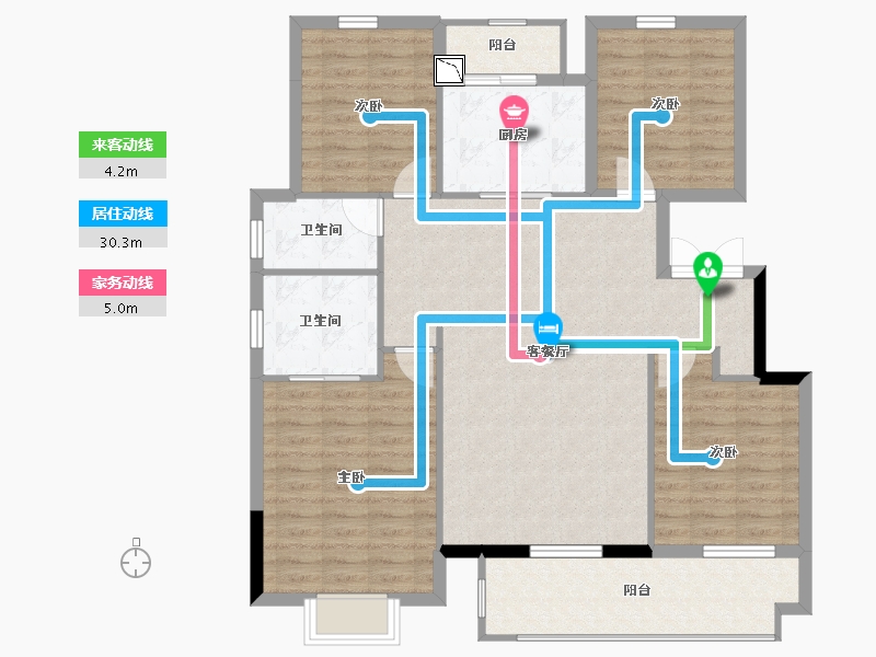 湖北省-黄冈市-中梁九号院-115.22-户型库-动静线