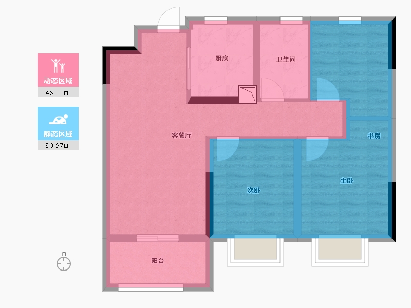 江苏省-无锡市-仲盛名都府-68.00-户型库-动静分区