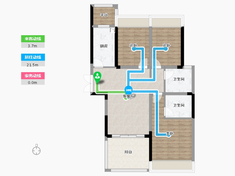 河南省-郑州市-东方宇亿万林府-88.59-户型库-动静线