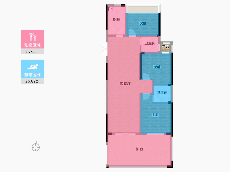 河南省-郑州市-东方宇亿万林府-103.40-户型库-动静分区