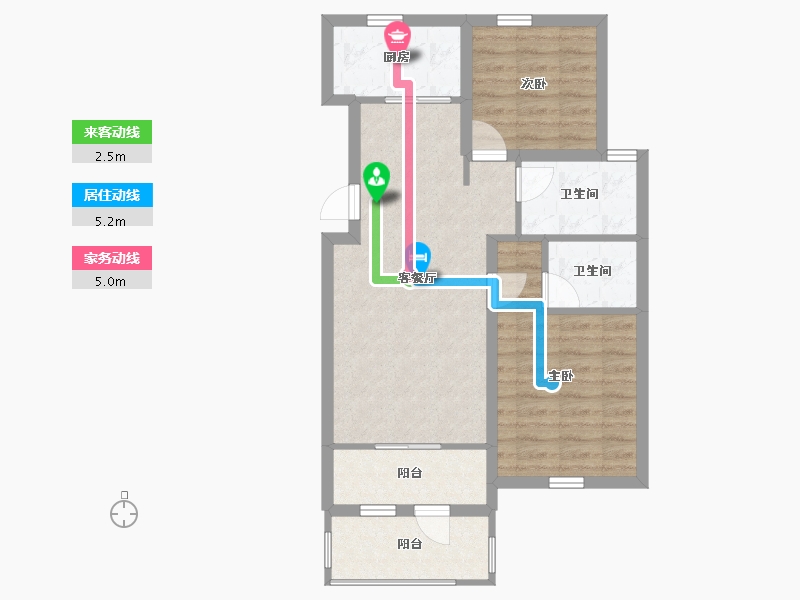 河北省-保定市-白石山居茂华园-67.21-户型库-动静线