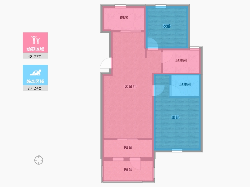 河北省-保定市-白石山居茂华园-67.21-户型库-动静分区