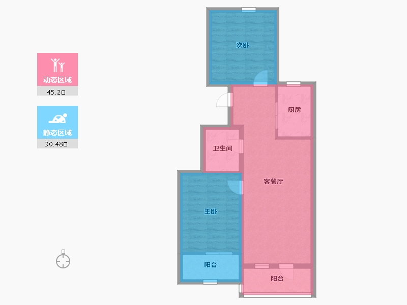 河北省-保定市-白石山居茂华园-67.20-户型库-动静分区