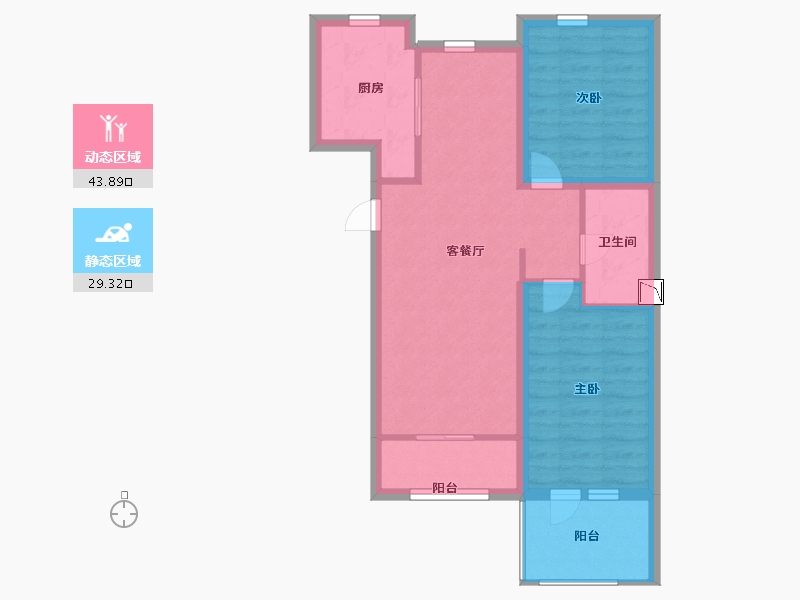 河北省-保定市-白石山居茂华园-64.80-户型库-动静分区