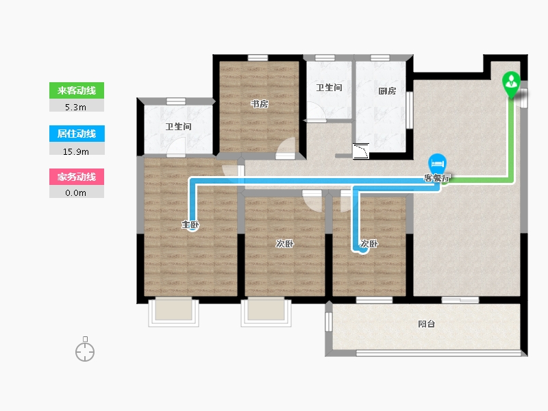 江苏省-无锡市-世茂璀璨蠡湖湾-112.79-户型库-动静线