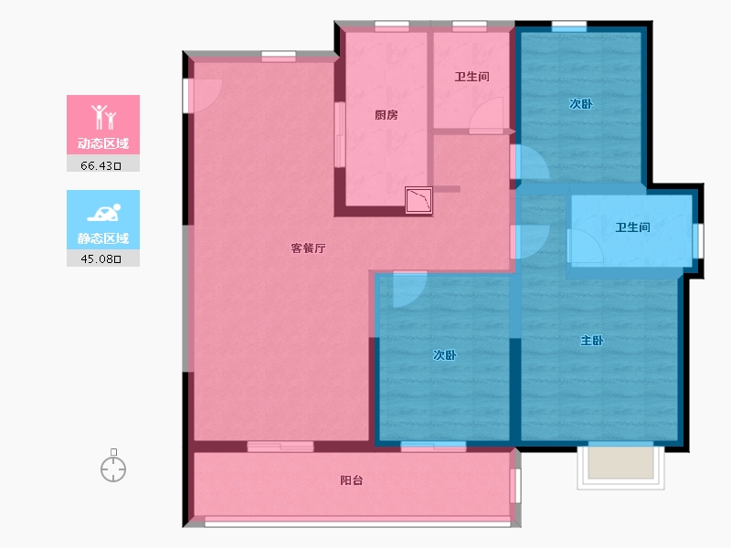 江苏省-无锡市-世茂璀璨蠡湖湾-99.20-户型库-动静分区