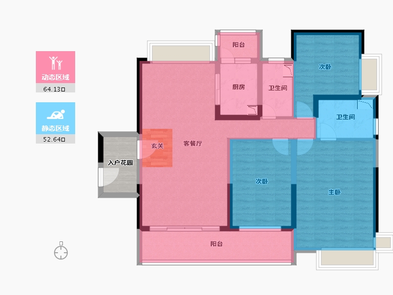 广东省-韶关市-韶关碧桂园新城之光-108.45-户型库-动静分区