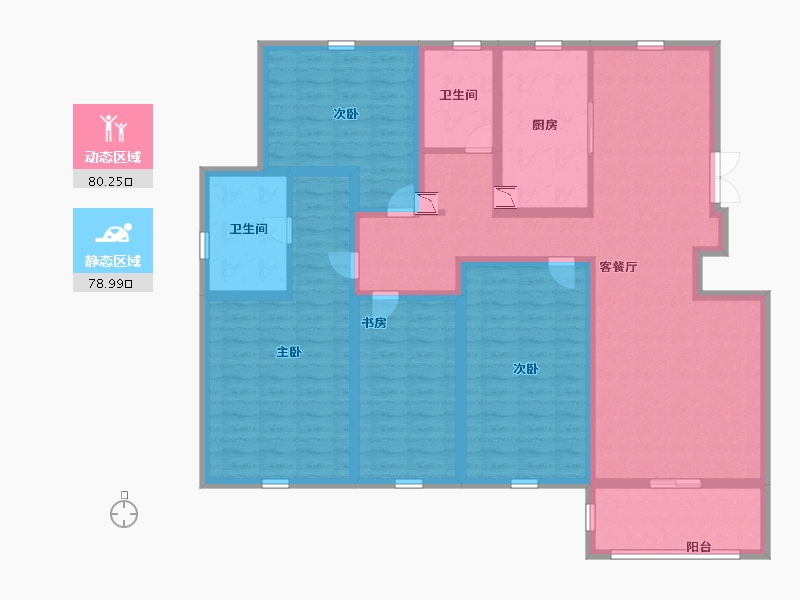 江苏省-无锡市-奥体紫兰园-141.59-户型库-动静分区