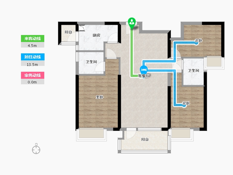 湖北省-武汉市-海伦小镇-86.76-户型库-动静线