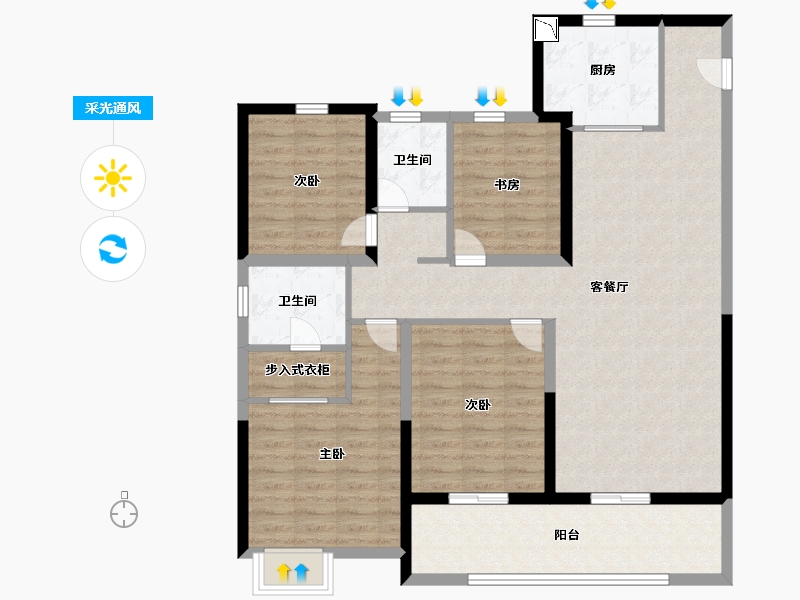 江苏省-无锡市-世茂璀璨蠡湖湾-110.39-户型库-采光通风