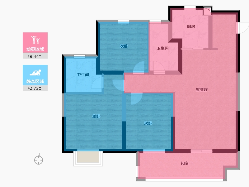 江苏省-无锡市-中梁芯都会-88.00-户型库-动静分区