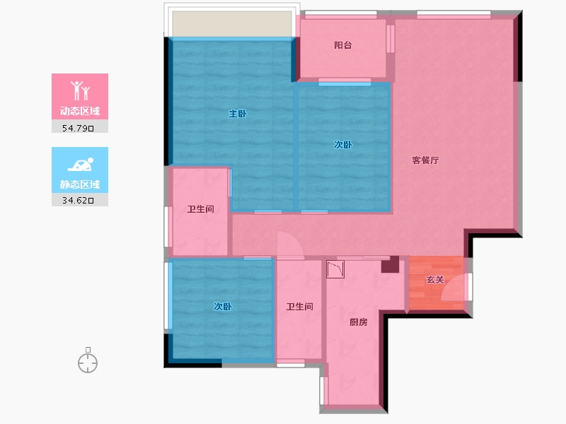 广东省-广州市-天健云山府-80.48-户型库-动静分区