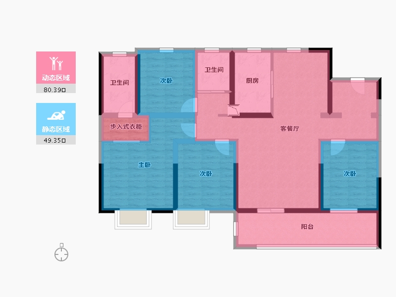 江苏省-无锡市-世茂璀璨蠡湖湾-114.40-户型库-动静分区