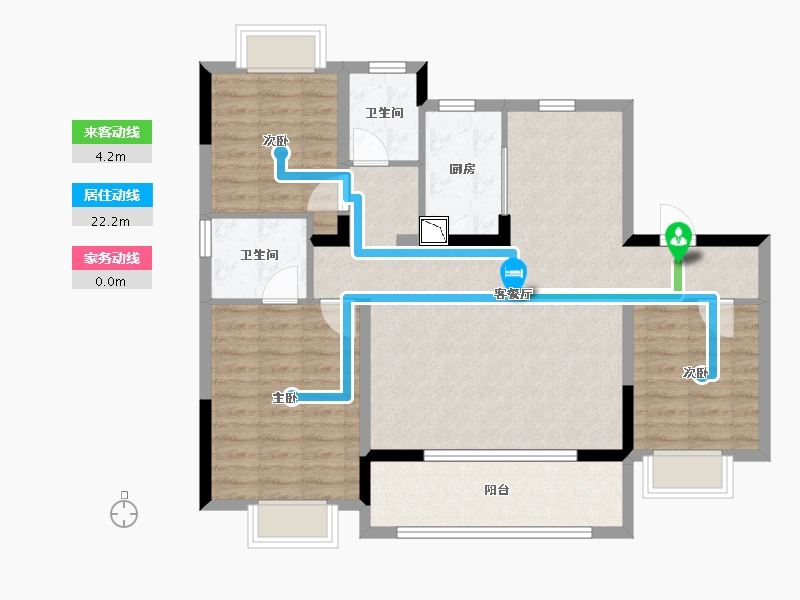 江苏省-无锡市-仲盛名都府-97.60-户型库-动静线