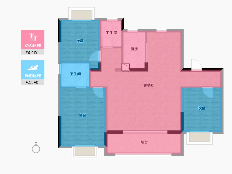 江苏省-无锡市-仲盛名都府-97.60-户型库-动静分区