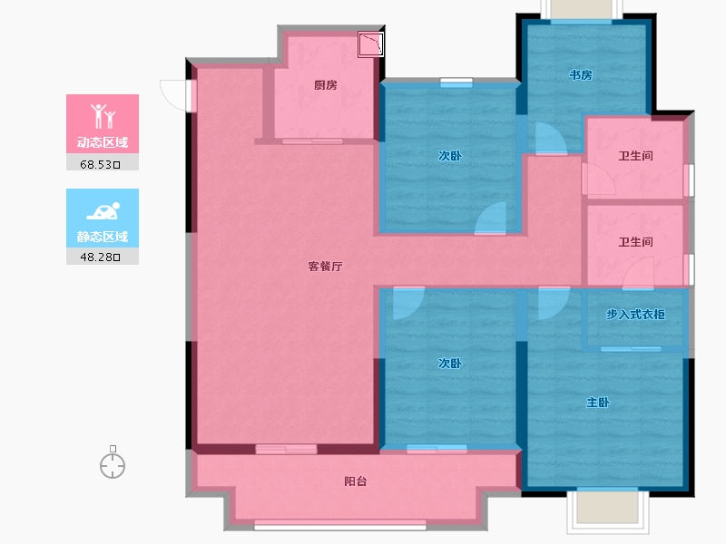 江苏省-无锡市-中梁芯都会-104.00-户型库-动静分区