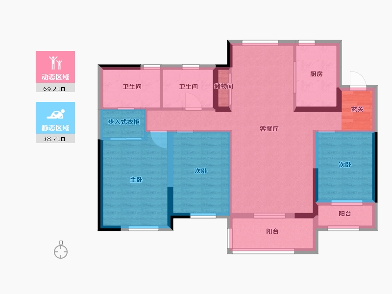 湖北省-武汉市-中城新时代-96.26-户型库-动静分区