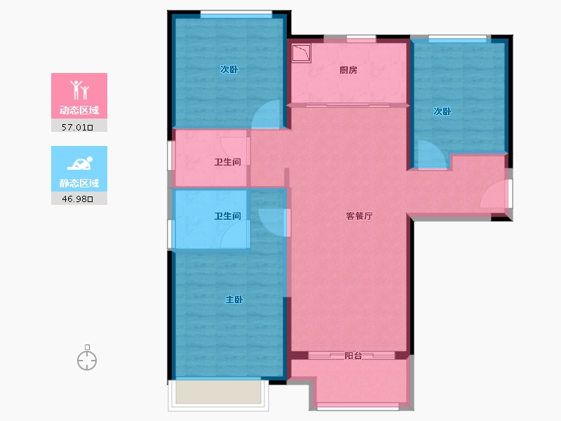 河南省-郑州市-万科世曦-93.60-户型库-动静分区