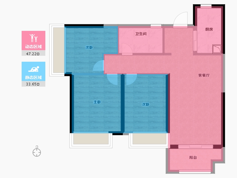 河南省-郑州市-万科世曦-72.00-户型库-动静分区