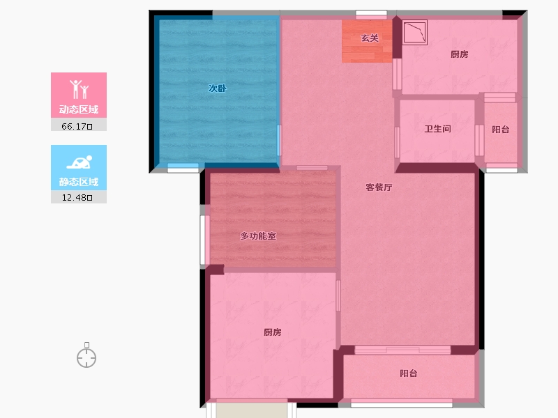 湖北省-武汉市-御江壹品青山樽-70.03-户型库-动静分区