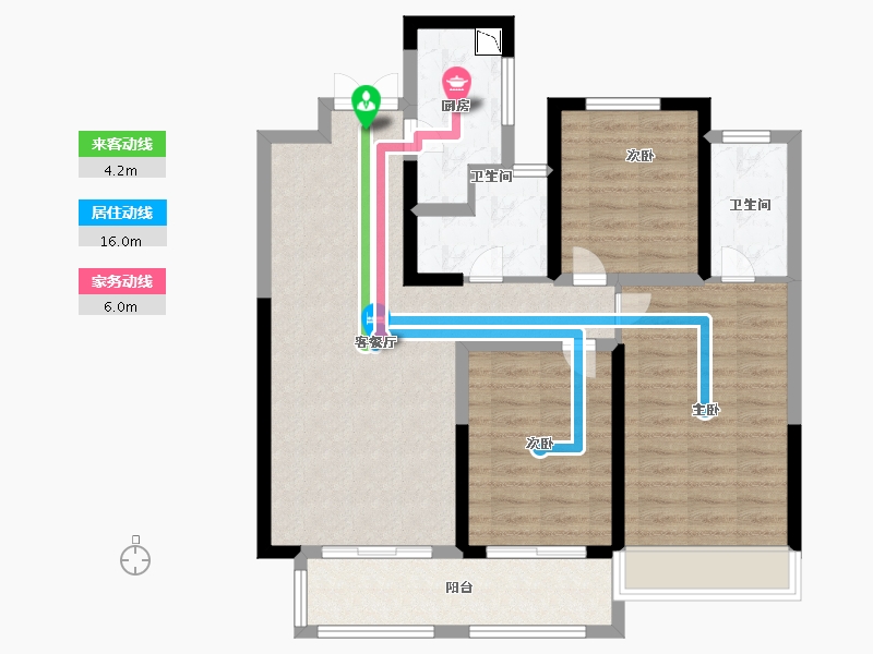 河南省-郑州市-中博城珑誉园-90.39-户型库-动静线