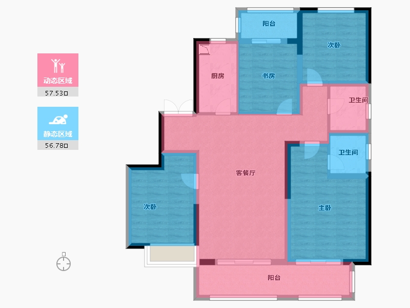 河南省-郑州市-中博城珑誉园-101.60-户型库-动静分区