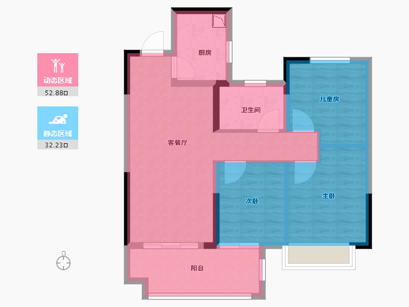 河南省-郑州市-保利海德公园-76.00-户型库-动静分区