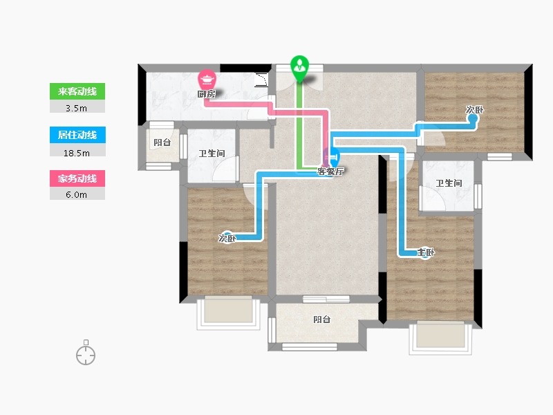 重庆-重庆市-新天泽首誉-73.38-户型库-动静线