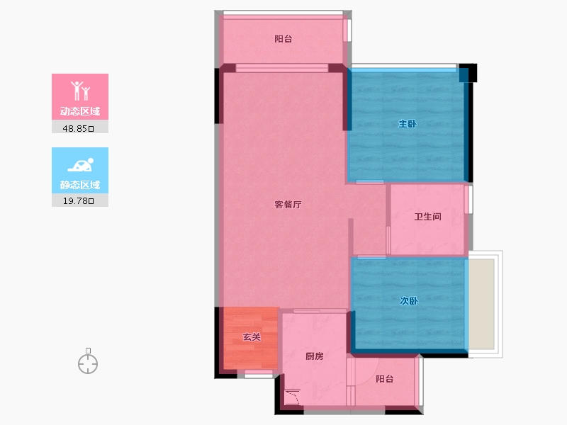 广东省-广州市-时代天汇-61.45-户型库-动静分区