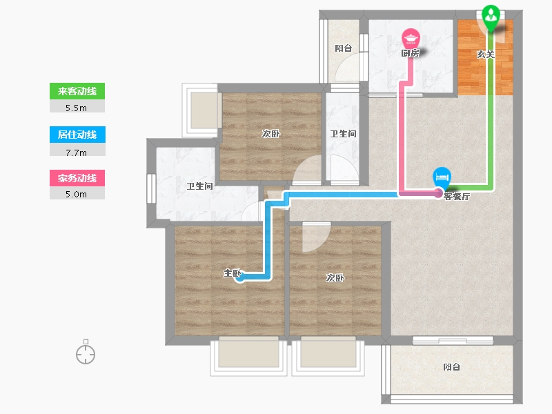 广东省-韶关市-云星钱隆誉园-72.26-户型库-动静线