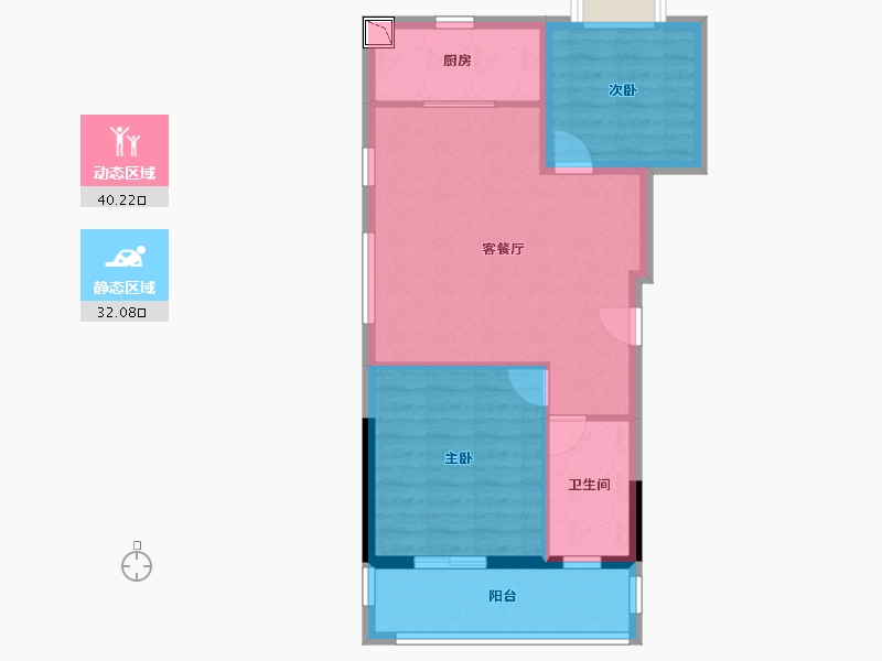 江苏省-无锡市-栖霞天樾府-64.80-户型库-动静分区