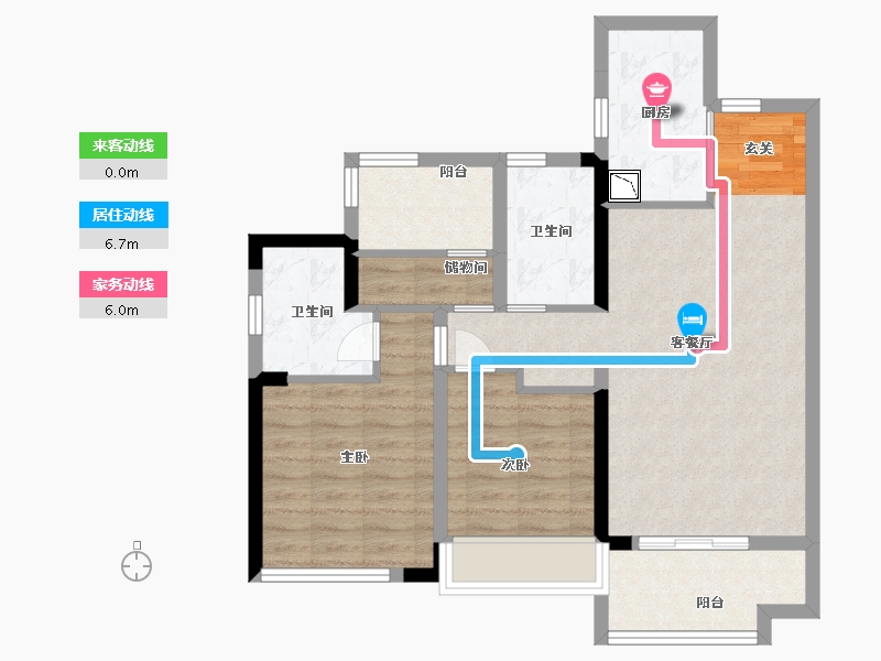 广东省-广州市-华润置地润悦-76.00-户型库-动静线