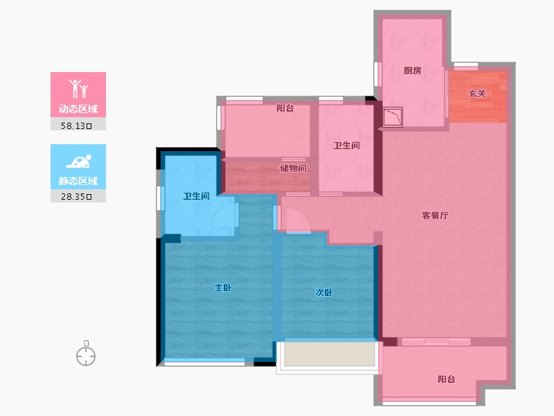 广东省-广州市-华润置地润悦-76.00-户型库-动静分区