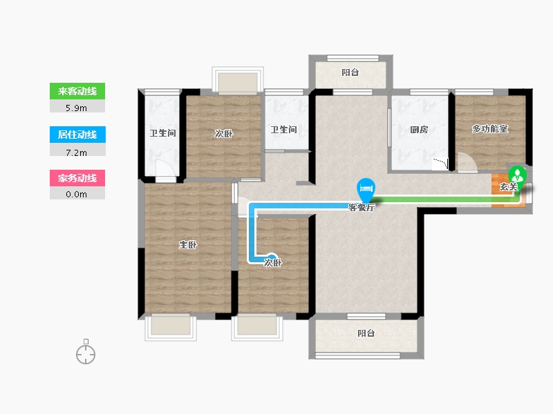 湖北省-武汉市-御江壹品青山樽-110.00-户型库-动静线