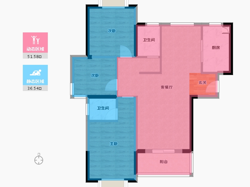 湖北省-武汉市-光谷悦公馆-78.43-户型库-动静分区