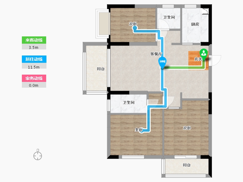 福建省-宁德市-宁德世通现代城-83.14-户型库-动静线