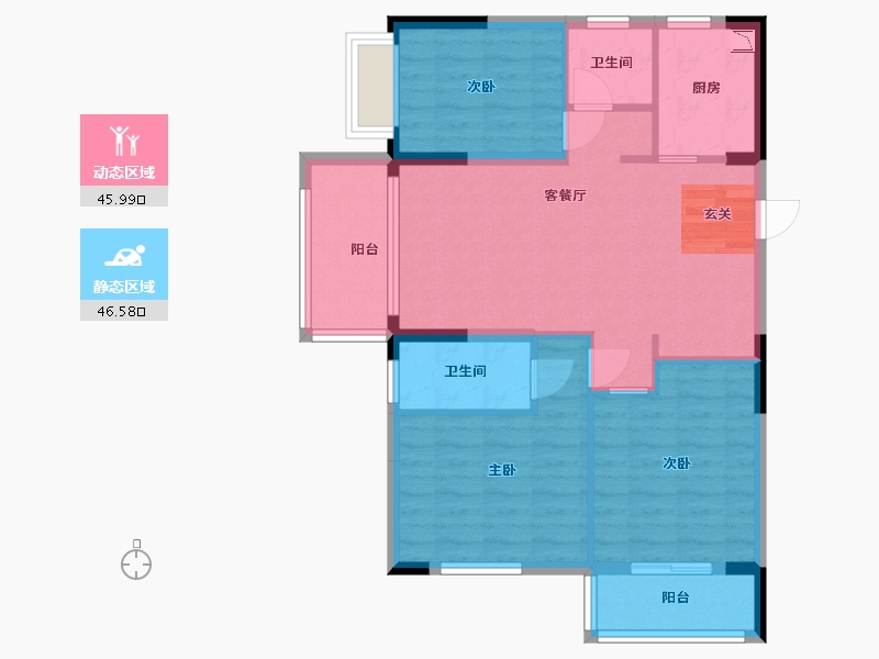 福建省-宁德市-宁德世通现代城-83.14-户型库-动静分区