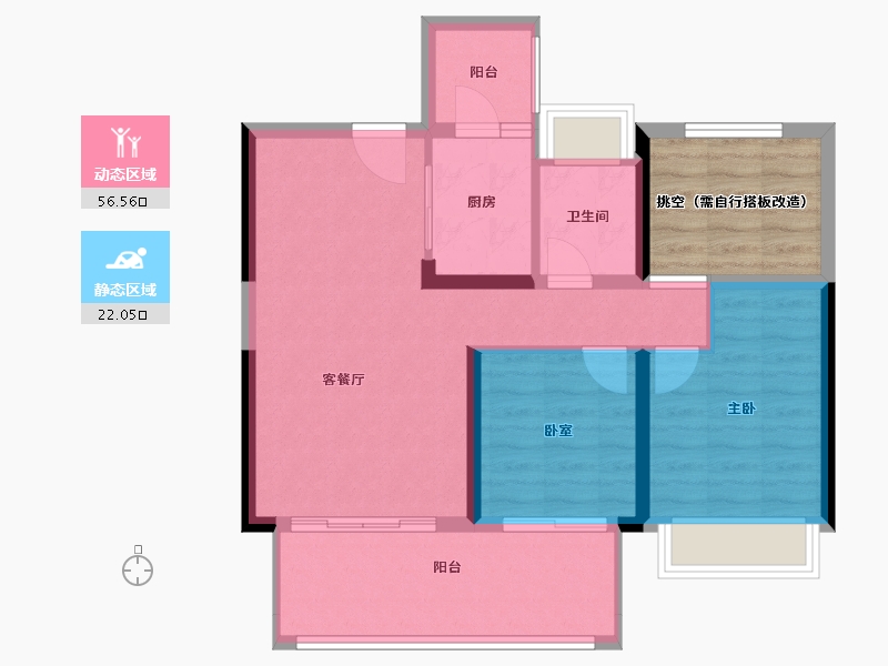 湖南省-衡阳市-金钟.央玺-78.41-户型库-动静分区