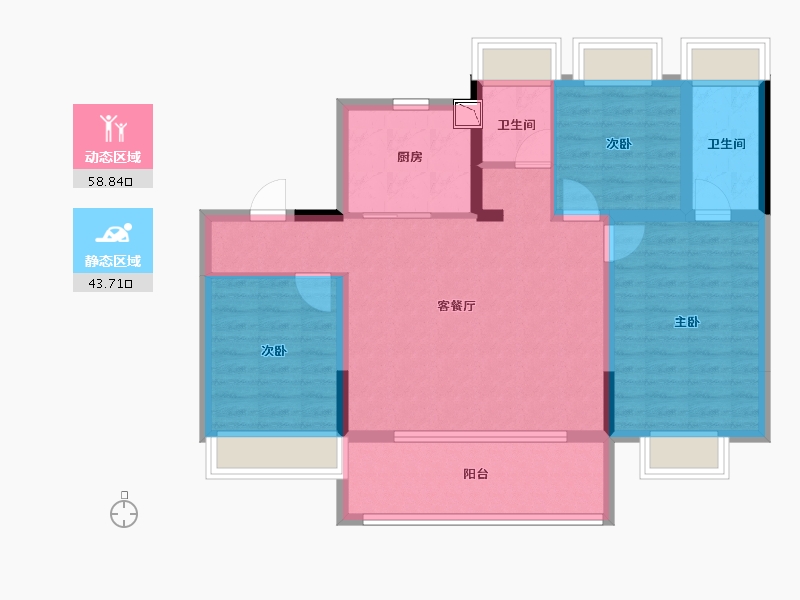 江苏省-南通市-海门阅湖-92.00-户型库-动静分区